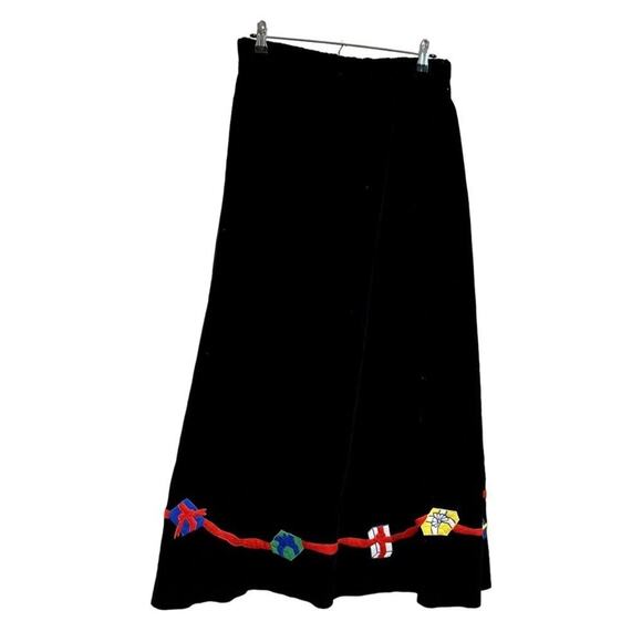 VTG The Eagle's Eye Skirt Women Large Maxi A-Line Christmas Velvet 80s 90s Y2K - Picture 2 of 10